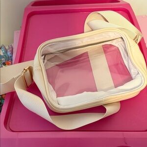 Transparent Cream Crossbody Bag